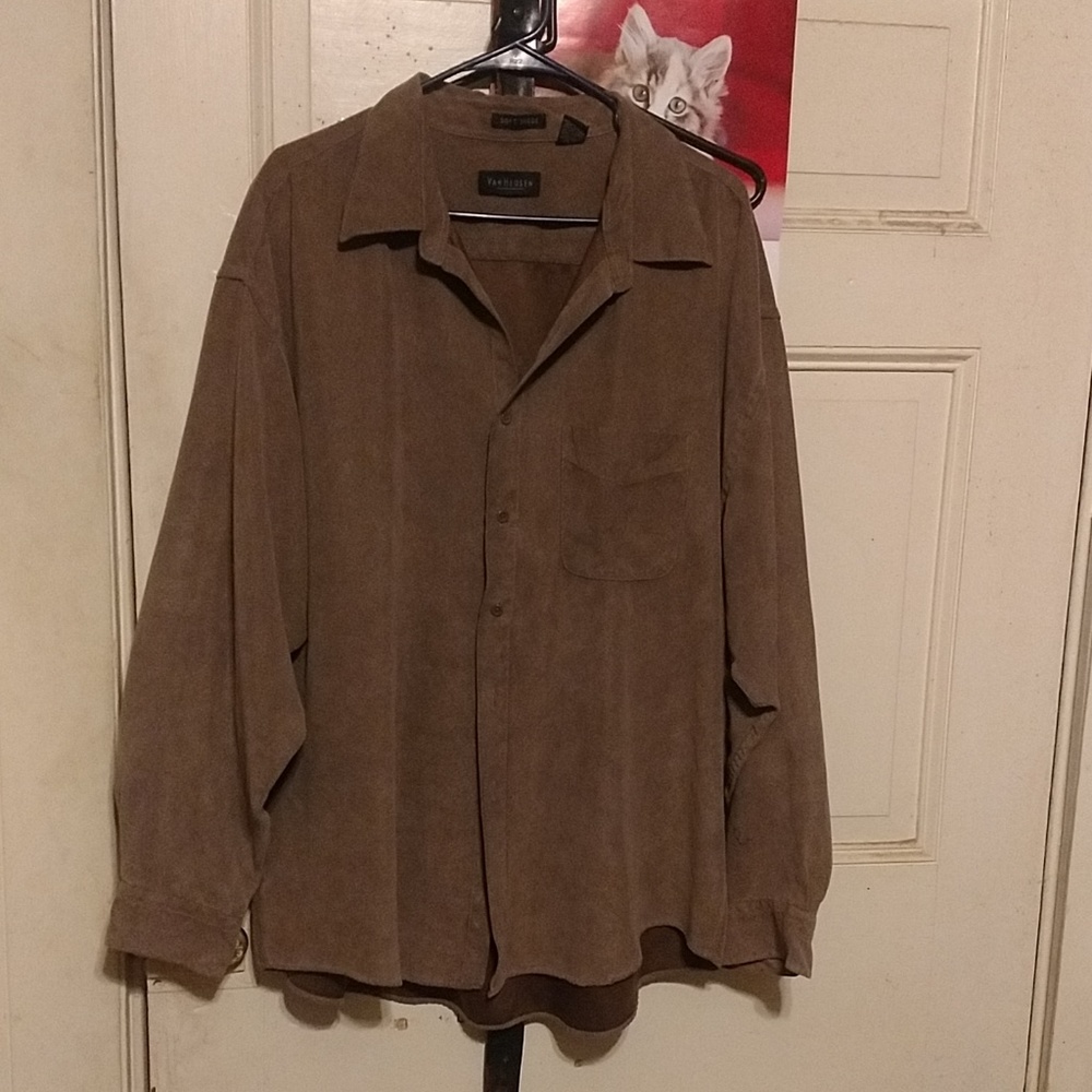 Suede Van Heusen button up shirt